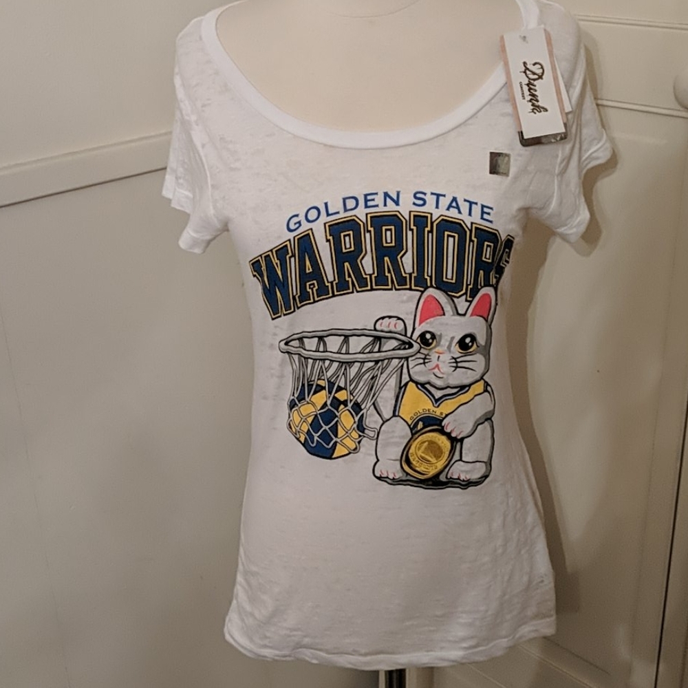 ✔️NWT Golden State Warriors Lucky Japanes Cat T-shirt Woman's  basketball